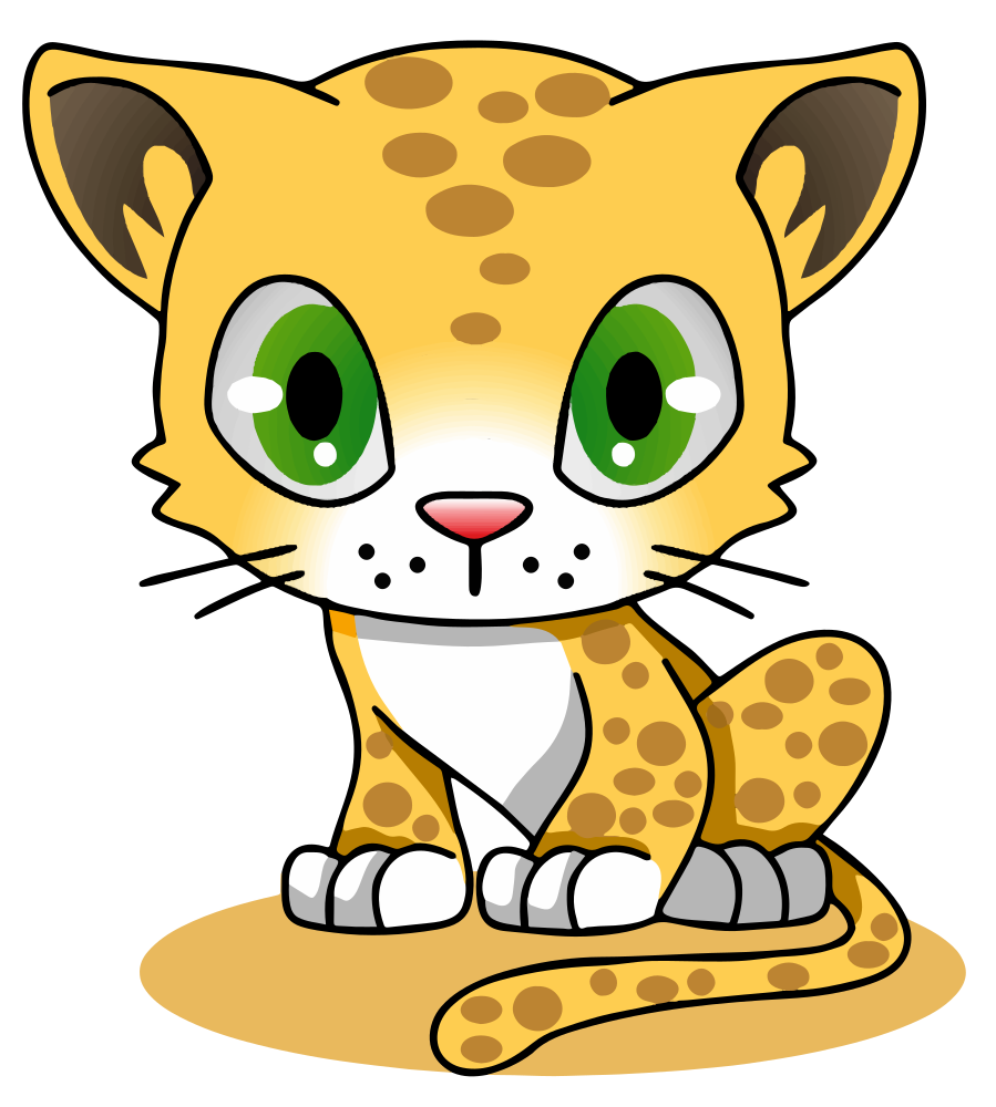 OnlineLabels Clip Art - Cartoon Leopard